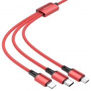Дата кабель Borofone BX72 USB to 3in1 (1m) Червоний