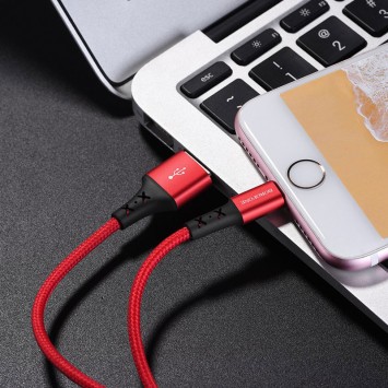 Кабель зарядки и синхронизации Borofone BX20 Enjoy USB to Lightning (1m) Красный - Lightning - изображение 3