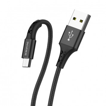 Дата кабель Borofone BX20 Enjoy USB to MicroUSB (1m) Чорний - MicroUSB кабелі - зображення 2 