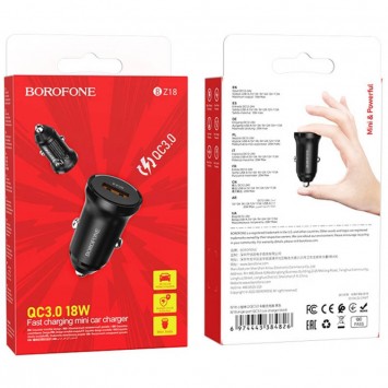 Автомобільна зарядка для телефону Borofone BZ18 QC3.0 Чорний - Автомобільні зарядні пристрої - зображення 4 