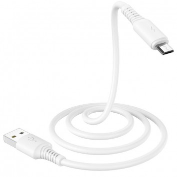 Дата кабель Borofone BX47 Coolway USB to MicroUSB (1m) Білий - MicroUSB кабелі - зображення 1 