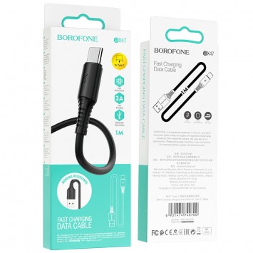 USB кабель для телефону Borofone BX47 Coolway USB to Type-C (1m) Чорний - Type-C кабелі - зображення 5 