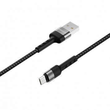 Дата кабель Borofone BX34 Advantage USB to MicroUSB (1m) Чорний - MicroUSB кабелі - зображення 1 