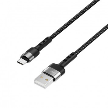 Дата кабель Borofone BX34 Advantage USB to MicroUSB (1m) Чорний - MicroUSB кабелі - зображення 2 