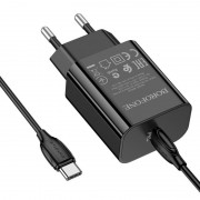 Зарядное устройство для телефона - Borofone BA65A Single port PD20W + Type-C + Type-C Черный