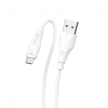 Дата кабель Borofone BX18 Optimal USB to MicroUSB (1m) Білий - MicroUSB кабелі - зображення 3 