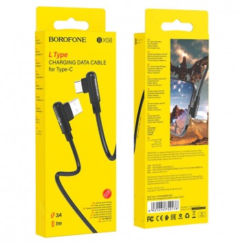 USB зарядний кабель Borofone BX58 Lucky USB to Type-C (1m) Чорний - Type-C кабелі - зображення 4 