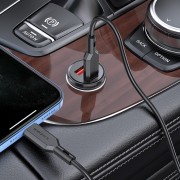Автомобильная зарядка для телефона Borofone BZ18A PD20W+QC3.0 + Type-C to Lightning Черный
