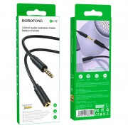 Аудіо кабель Borofone BL12 3.5 audio extension cable Male to Female (2m) Чорний