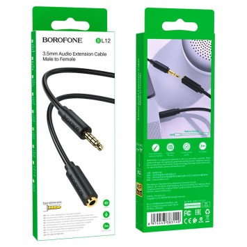 Аудіо кабель Borofone BL12 3.5 audio extension cable Male to Female (2m) Чорний - Кабелі / Перехідники - зображення 4 