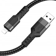 Кабель заряджання та синхронізації Hoco U110 charging data sync USB to Lightning (1.2 m) Чорний