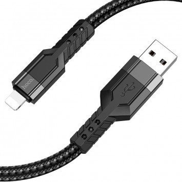 Кабель зарядки и синхронизации Hoco U110 charging data sync USB to Lightning (1.2 m) Черный - Lightning - изображение 1