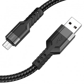 Дата кабель Hoco U110 charging data sync USB to MicroUSB (1.2 m) Чорний - MicroUSB кабелі - зображення 1 