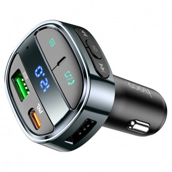 Автомобильная зарядка для телефона FM модулятор HOCO E70 PD30W+QC3.0 Черный - Автомобильные зарядные устройства - изображение 2