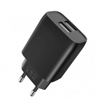 Оригінальний блок живлення XO-L57 з кабелем lightning для Iphone 5 вольт / 2.4 Ампера / 2 USB Чорний - Мережеві ЗП (220 В) - зображення 1 