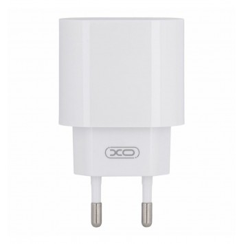 Білий блок живлення XO-L81B з кабелем Type-C до Lightning для Iphone, забезпечений швидкою зарядкою Quick Charge 3.0 та потужністю 20W (PD 20W)
