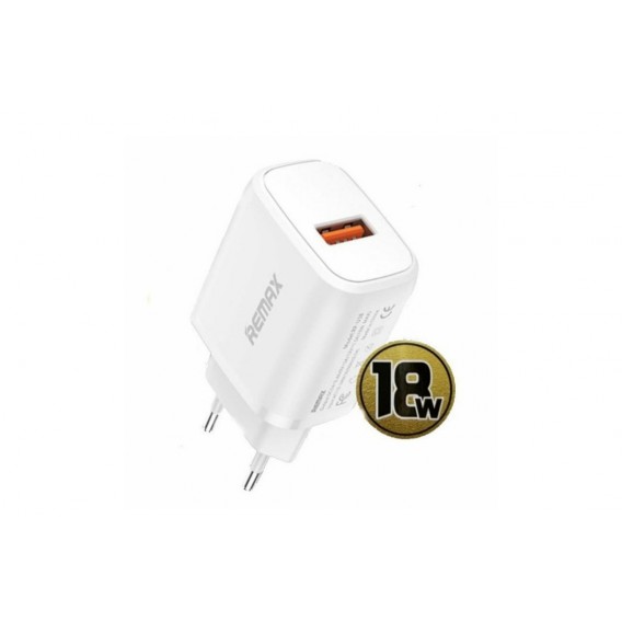 Оригинальный блок питания Remax RP-U38 / Быстрая зарядка Quick Charge 3.0 18 Ват / Белый