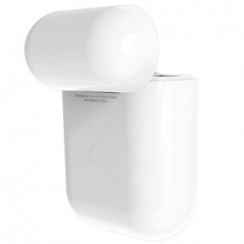 Белые беспроводные Bluetooth наушники Hoco EW02 Plus TWS на белом фоне