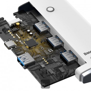 Перехідник HUB Baseus Lite Series 4-Port USB-A HUB Adapter (USB-A to USB 3.0*4) 25cm (WKQX), Білий - Кабелі / Перехідники - зображення 2 