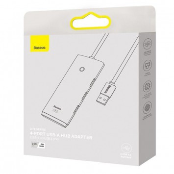 Переходник HUB Baseus Lite Series 4-Port USB-A HUB Adapter (USB-A to USB 3.0*4) 25cm (WKQX), Белый - Кабели / Переходники - изображение 3