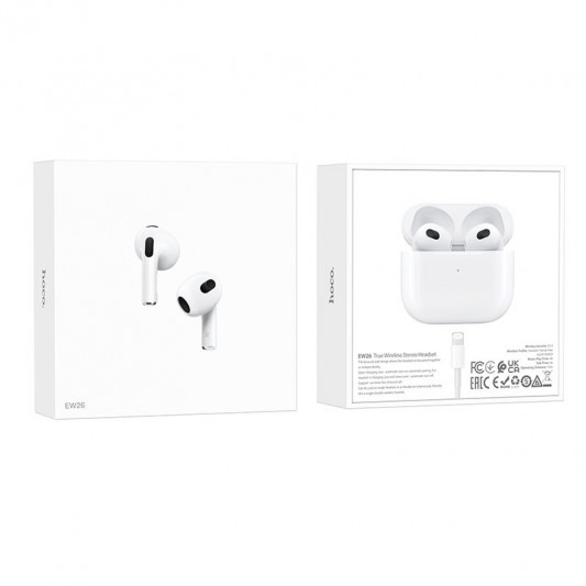 Bluetooth навушники Hoco EW26 TWS, Білий - зображення 4 