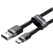 Дата кабель Baseus Cafule Type-C Cable 2A (2m) (CATKLF-C), Черный / Серый