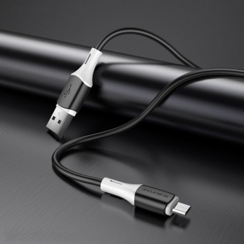 Дата кабель Borofone BX79 USB to MicroUSB (1m), Чорний - MicroUSB кабелі - зображення 2 