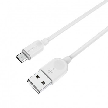 Дата кабель Borofone BX14 USB to MicroUSB (1m), Білий - MicroUSB кабелі - зображення 1 