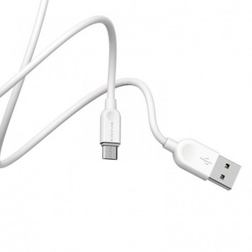 Дата кабель Borofone BX14 USB to MicroUSB (1m), Білий - MicroUSB кабелі - зображення 2 