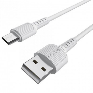 Дата кабель Borofone BX16 USB to MicroUSB (1m), Білий - MicroUSB кабелі - зображення 1 