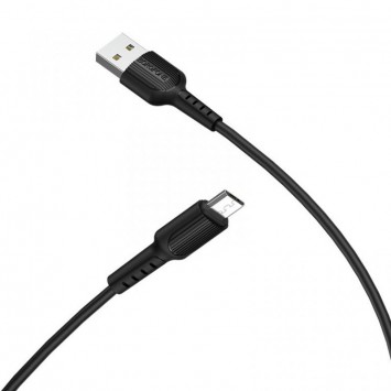 Дата кабель Borofone BX16 USB to MicroUSB (1m), Чорний - MicroUSB кабелі - зображення 1 