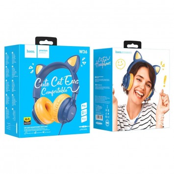 Наушники с ушками Hoco W36 Cat ear, Midnight Blue - Проводные наушники - изображение 4