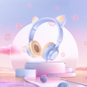 Наушники с ушками Hoco W36 Cat ear, Dream Blue