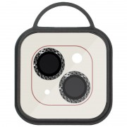 Защитное стекло Metal Shine на камеру (в упак.) для Apple iPhone 13 mini / 13, Черный / Midnight