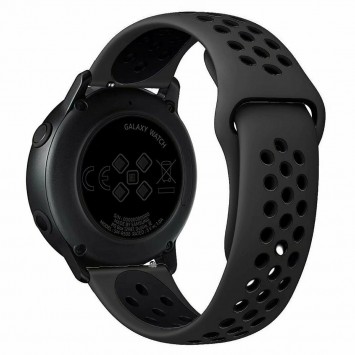 Силіконовий ремінець Sport Nike+ для Xiaomi Amazfit / Samsung 20 mm, Anthracite/Black - Ремінці для годинників - зображення 1 