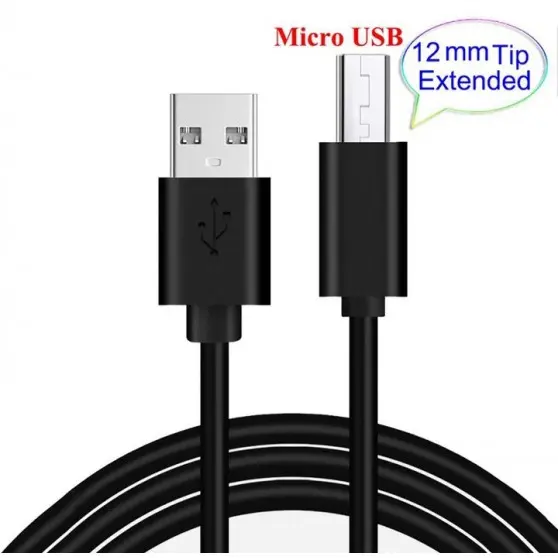 Micro USB кабель с долгим соединителем 12 мм (быстрая зарядка)