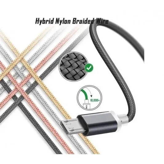 Micro USB кабель с длинным штекером 9 мм, 2 м, Черный - изображение 1