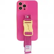 Чехол для Apple iPhone 12 Pro (6.1"") - Handfree с цветным ремешком (Розовый)