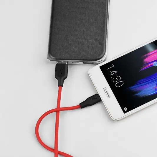 Дата кабель Hoco X21 Silicone MicroUSB Cable (1m) (Чорний/Червоний) - зображення 6 