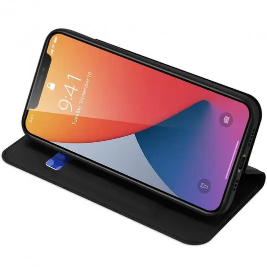 Чехол-книжка для Apple iPhone 12 mini (5.4"") - Dux Ducis с карманом для визиток (Черный) - изображение 4