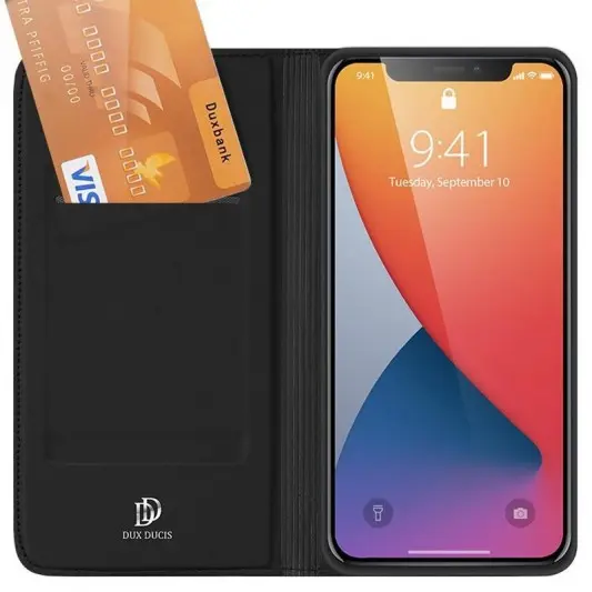 Чехол-книжка для Apple iPhone 12 mini (5.4"") - Dux Ducis с карманом для визиток (Черный) - изображение 6
