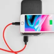 Кабель зарядки для iPhone - Hoco X21 Silicone Lightning Cable (1m) (Black / Red)