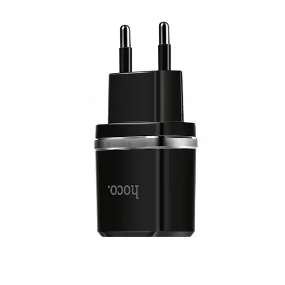 Зарядное устройство Hoco C12 Dual USB Charger 2.4A, Черный