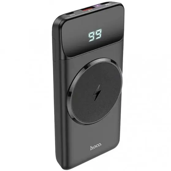 Power Bank с беспроводной зарядкой Hoco J76 Bobby wireless 22.5W+PD20W 10000 mAh, Черный
