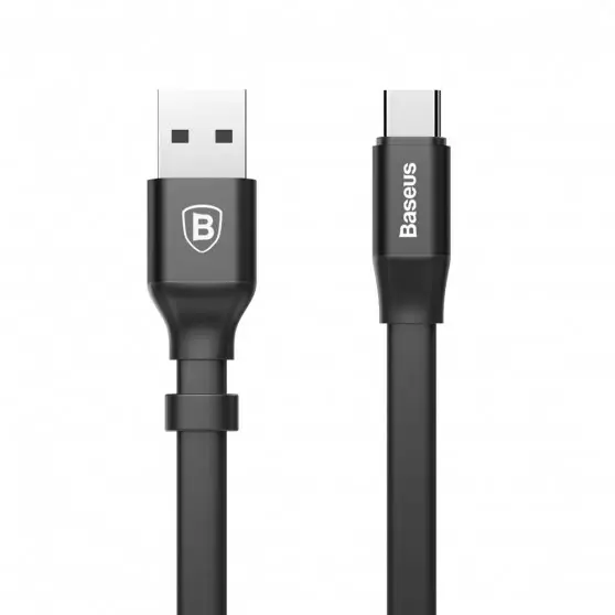 Дата кабель Baseus Nimble Portable USB to Type-C 3A (23см) (CATMBJ), Черный
