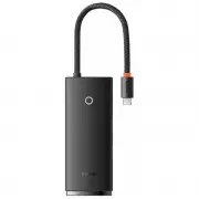 Переходник HUB Baseus Lite Series 6in1 (Type-C to HDMI + 2xUSB 3.0 + PD+SD/TF) (WKQX05), Black