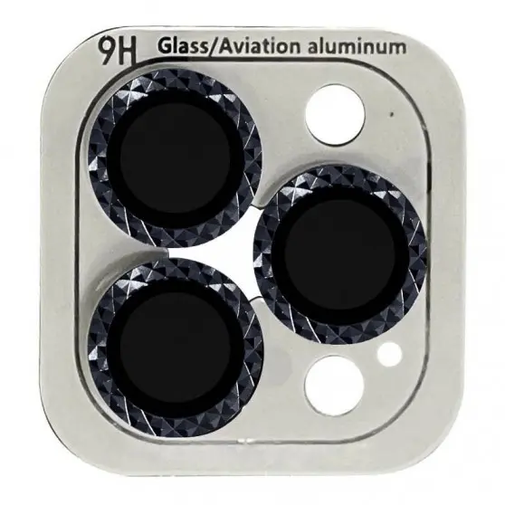Захисне скло Metal Shine на камеру (в упак.) для Apple iPhone 12 Pro / 11 Pro / 11 Pro Max, Чорний / Black