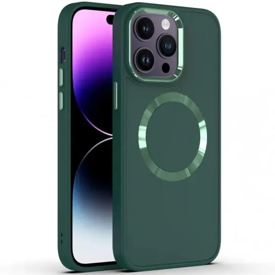 TPU чохол Bonbon Metal Style with MagSafe для Apple iPhone 12 Pro / 12 (6.1"), Зелений / Army Green
