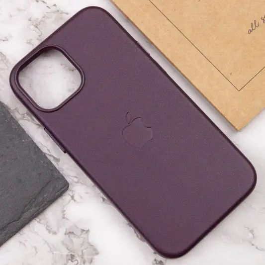 Кожаный чехол Leather Case (AAA) with MagSafe для Apple iPhone 13 Pro Max (6.7"), Dark Cherry - изображение 4