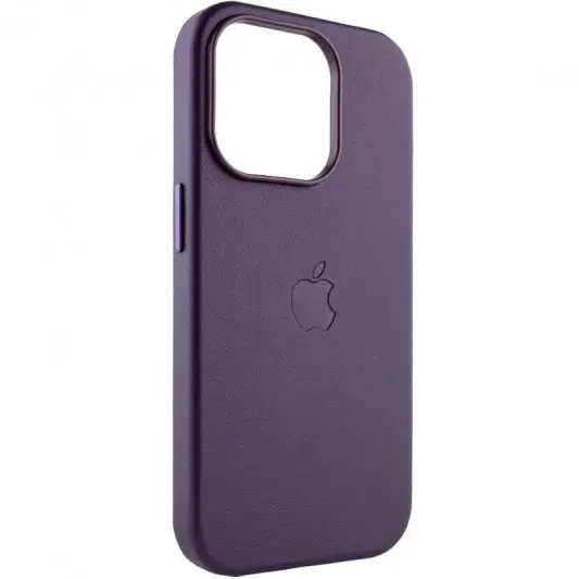 Кожаный чехол Leather Case (AAA) with MagSafe для Apple iPhone 14 Pro (6.1"), Deep Violet - изображение 1